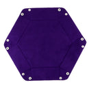 Dice PU Leather Folding Hexagon Tray Velvet for RPG DnD Dice Game Storage A