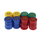 Poker Game Tokens, 160 Pack of Plastic Value Chips, 36mm Counting Markers for