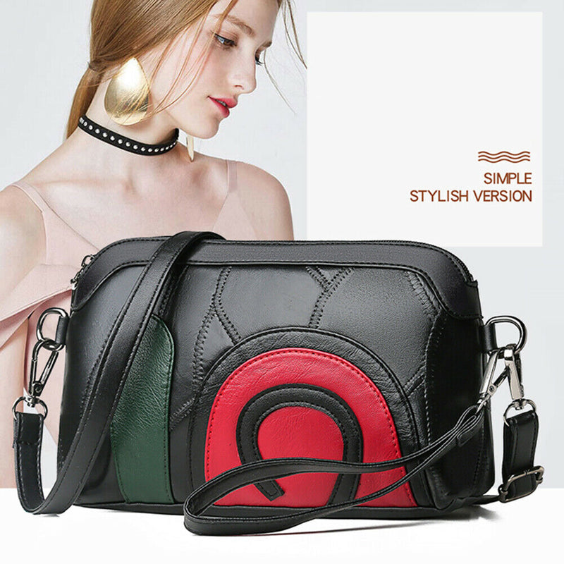 Sheepskin Leather Shoulder Clutch Bag Women Fashion Print Messenger Handbag