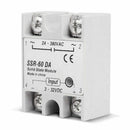 SSR-50DA Solid State Relay Alloy Heat Sink 60A Out 24-380V AC In 3-32V DC LIY