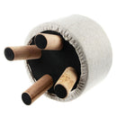 Modern Luxury Upholstered Footstool Round Pouffe Stool + Wooden Leg Pattern