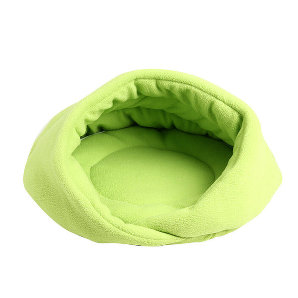 Warm Fleece Pet Sleeping Bag Nest Soft Kennel Cats Dog Bed House (Green XS) A#S