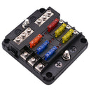 6-Way Marine Boat Blade Fuse Block ATC/ATO Waterproof Automotive Fuse Box