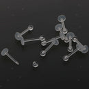 10x Lip Piercing Bioflex Labret Stud Piercing Jewelry Connector Acrylic - Clear