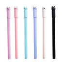 6pcs Cute Cat Pattern Black Ink Pens Student School Office Stationery Supplies