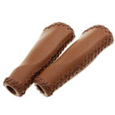 1 Pair Premium Mountain Bike Handlebar Leather Grips, 14cm x 5cm Handle Bar