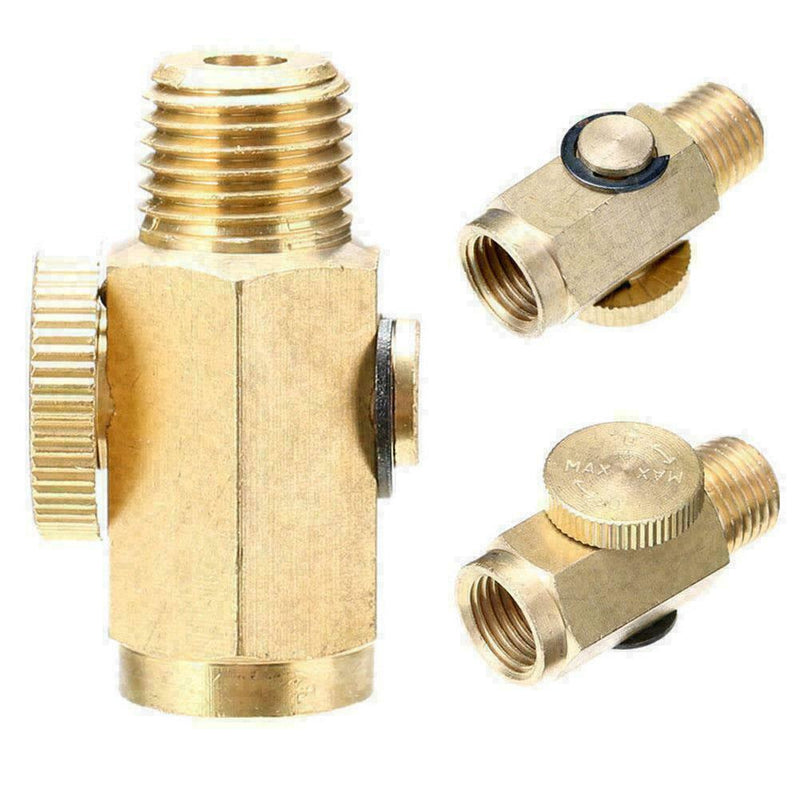 1/4'' NPT Inline Regulator Solid Brass Compressed Air Valve Pressure Tackle