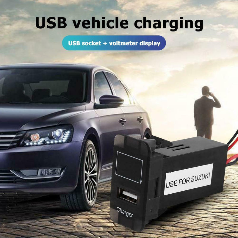 12V 24V to 5V 2.1A Adapter with Blue LED Voltmeter for Suzuki USB Car Charger