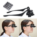 Glass Magnifying Glasses w/Lens Adjustable Loupe Double Light Headband Magnifier