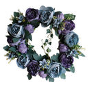 Artificial Floral Hanging Wreath Front Door House Rose Flower Wall Garland 40cm