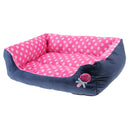 Pet Sofa Shape Dot Print Bed For Cats or Small Medium Dogs Pink