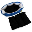 Blue Warm Indoor Soft Fleece Puppy Pets Dog Cat Bed House Basket With Mat w W9X1