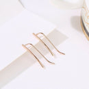 Creative Simple Earring For Women Exquisite Minimalist Line Bar Surface Cuf Q2Y8