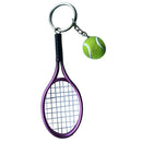 2 Pack Mini Tennis Racket and Ball Keychain Car Keychain Handbag Pendant Gift