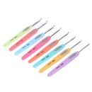 8Pcs Colorful Plastic Handle Aluminum Crochet Hook  Knitting Needles Set