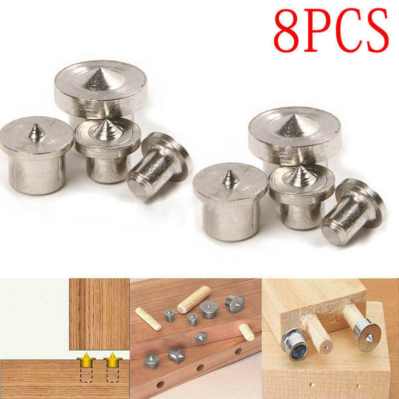 High Quality 8x/set Dowel Drill Centre Points Pin Wood Woodworking 6-12mm