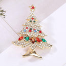 Christmas Tree Crystal Elegant Pin Brooch for Women Clothes Backpack Badges A