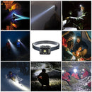 Waterproof XHP50 Zoom LED Headlight Rechargeable 4 Gears Torch Head Lamp  A