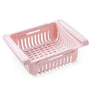 Adjustable Refrigerator Storage Rack Fridge Drawer Kitchen Organizer (Pink)