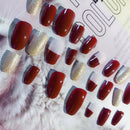 24pcs lady women's french style diy manicure art tips false nails with g!j
