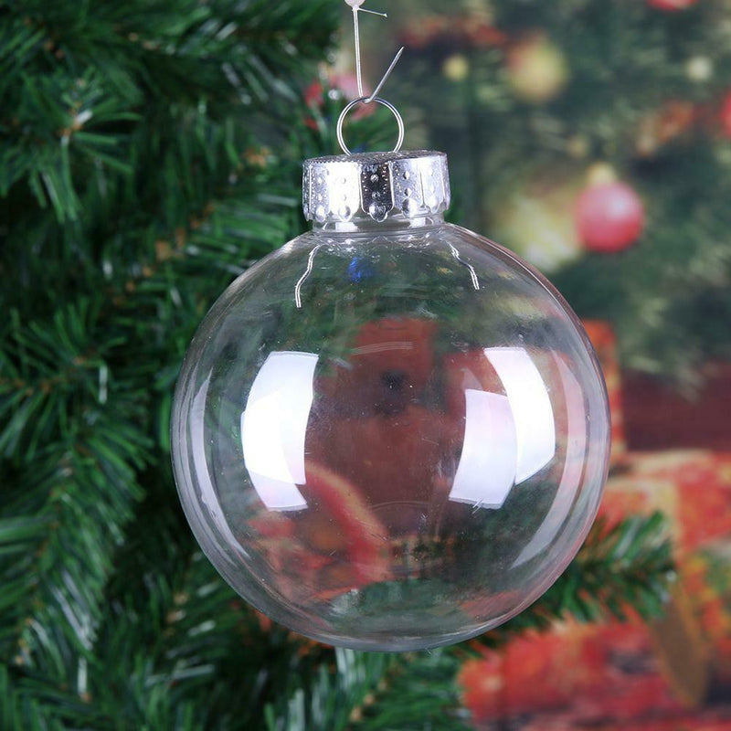 Clear Plastic Ball Pendant Ornaments DIY Christmas Decor(8cm)(without Gift)