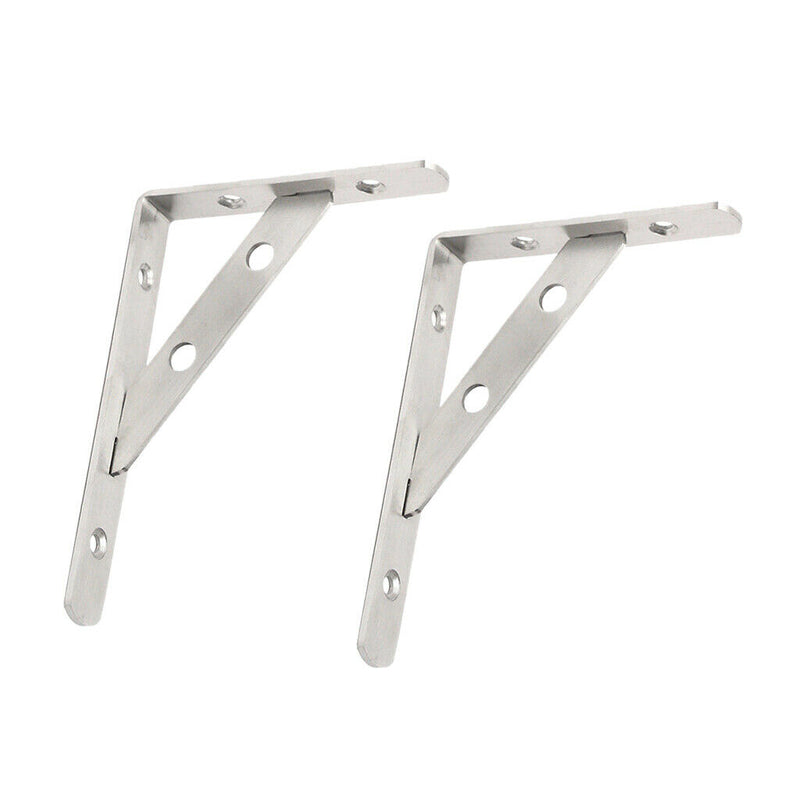 4pcs Triangle Shelf Brackets Stainless Steel Wall Mounted Shelf Support 6inch