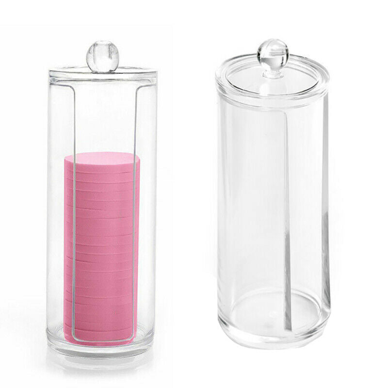Acrylic Round Contain Cosmetic Makeup Cotton Pad Organizer Jewelry Hold XJG