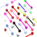 20Pcs/Set Mixed Colors Barbell Ball Tongue Bar Rings Body Piercing Jewe OZ