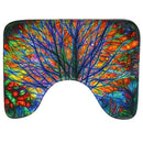3Pcs/Set Print Non Slip Toilet Bathroom Pad Colorful Tree Rug Carpet Absorb