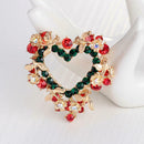 Christmas Love Brooches Rhinestone Garland Badges Pins Jewelry Bag Accessories