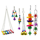 6Pcs Pet Bird Parrot Bite Toys Set Swing Claw ball Bell string Hanging Toys
