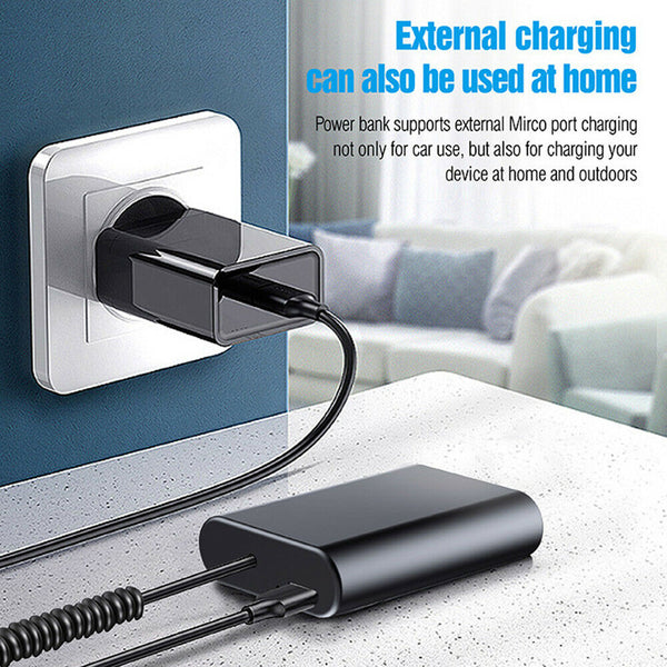 Type-C+Micro USB Car Charger BT5.0 Handsfree Adapter with 800mAh Power Bank