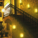 Waterproof 91 LED Solar Wall Flame Lamp Halloween Christmas Outdoor Decor