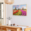 5D DIY Picture Kit Windmill Flower Field Full Round Drill Diamond Painting