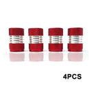 Car Red Anodized Aluminum Tire Wheel Air Pressure Valve Stem Cap Cover Practical