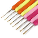 8 Colorful Plastic Handle Metal Head Tip Crochet Needle Needle 1-2.75mm