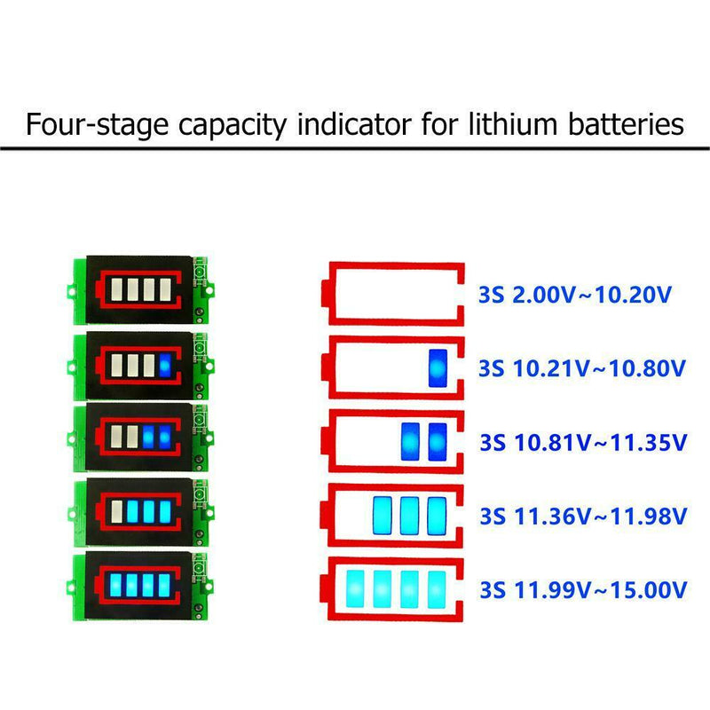 Tester BMS PCB Protection Board Lithium Battery Capacity Indicator (3S) A