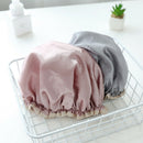 Solid Color Shower Cap for Long Hair Waterproof Mold Washable Hair Cover Wo