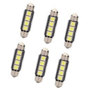 6PCS Error Free White LED Bulbs 41mm Festoon Dome Map Cargo Trunk Light