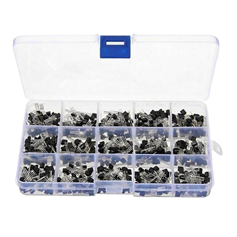 600pcs/Set 15- values Triode Bipolar Transistor TO-92 NPN PNP Assortment DIY