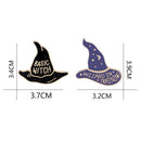 4PCS/Set Enamel Witch Hat Brooch Pin Shirt Collar Pin Women Badge Jewelry GiftM&