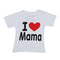 Baby clothing cotton I love mama letters short-sleeved t-shirt white I LOVE V7A1