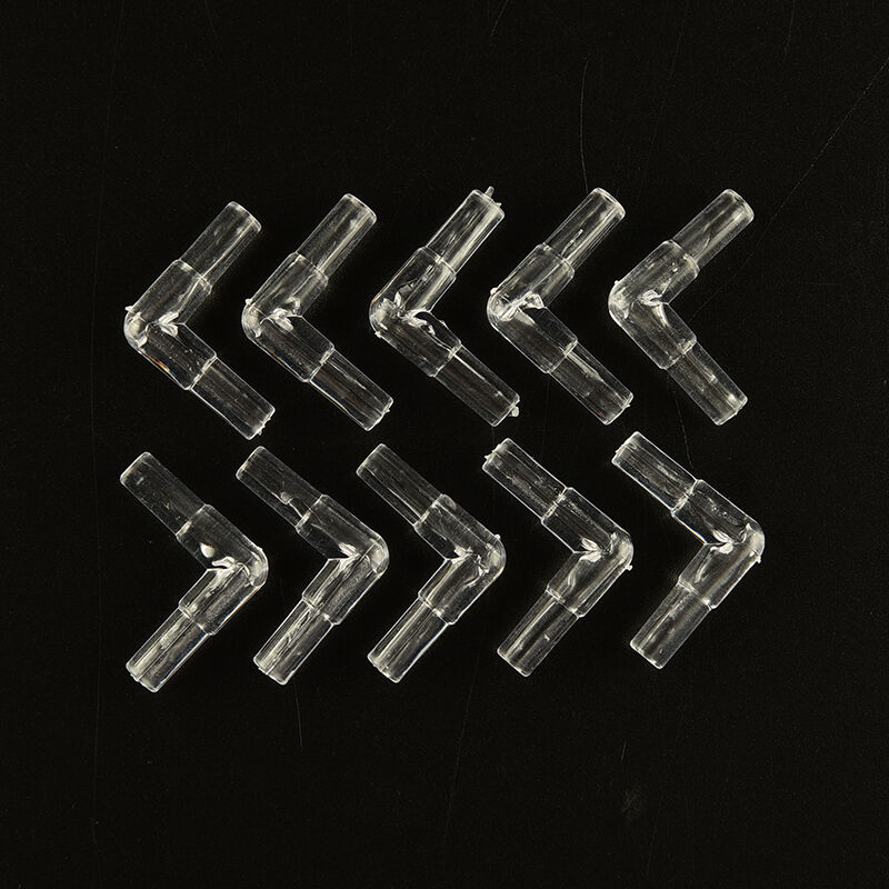 10pcs Clear Elbow Connector Fish Tank Aquarium Air Line Tubing Connector MO