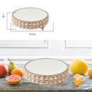 Nordic Style Metal Crystal Wedding Cake Stand Mirror Surface With Beads