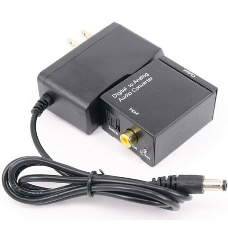 Digital Optical Coax Coaxial Toslink to Analog Audio Converter Adapter RCA L/R