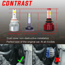 2x Mini LED Car Headlight Bulbs 72W 12000LM 8000K COB Headlamp Bulbs (H1)