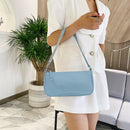 Fashion Alligator PU Handbags Women Solid Underarm Shoulder Bags (Blue)