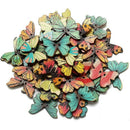 50pcs 2 Holes Mixed Butterfly Wooden Buttons Sewing Scrapbooking DIY - rand D7F2