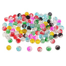 100 Pieces Colorful Round Beads,8mm Glass Crackle Czech Spacer Loose Beads