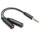 6.35 "1/4" Male Plug To Dual Female Splitter Y Audio